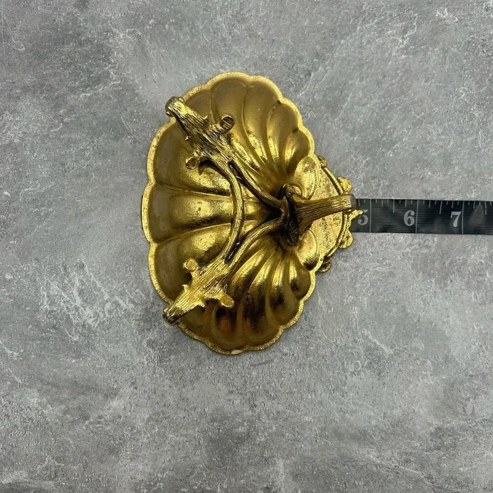 Vintage Matson Stylebuilt Gold Gilt Footed Shell Bathroom Vanity Soap Trinket Di